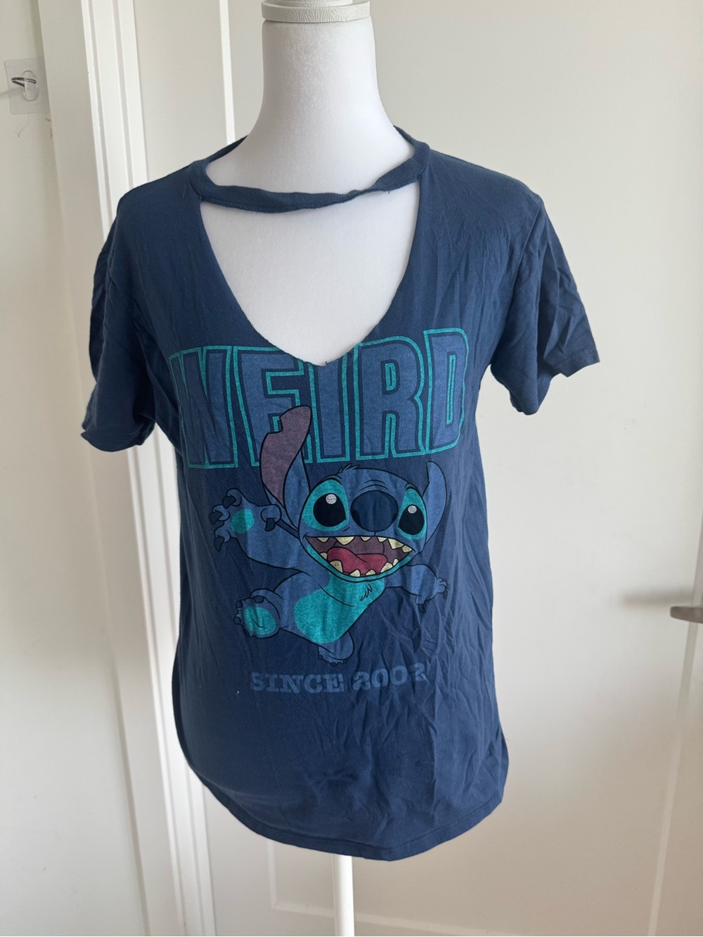 Women’s Navy 'Weird' Stitch Graphic Tee